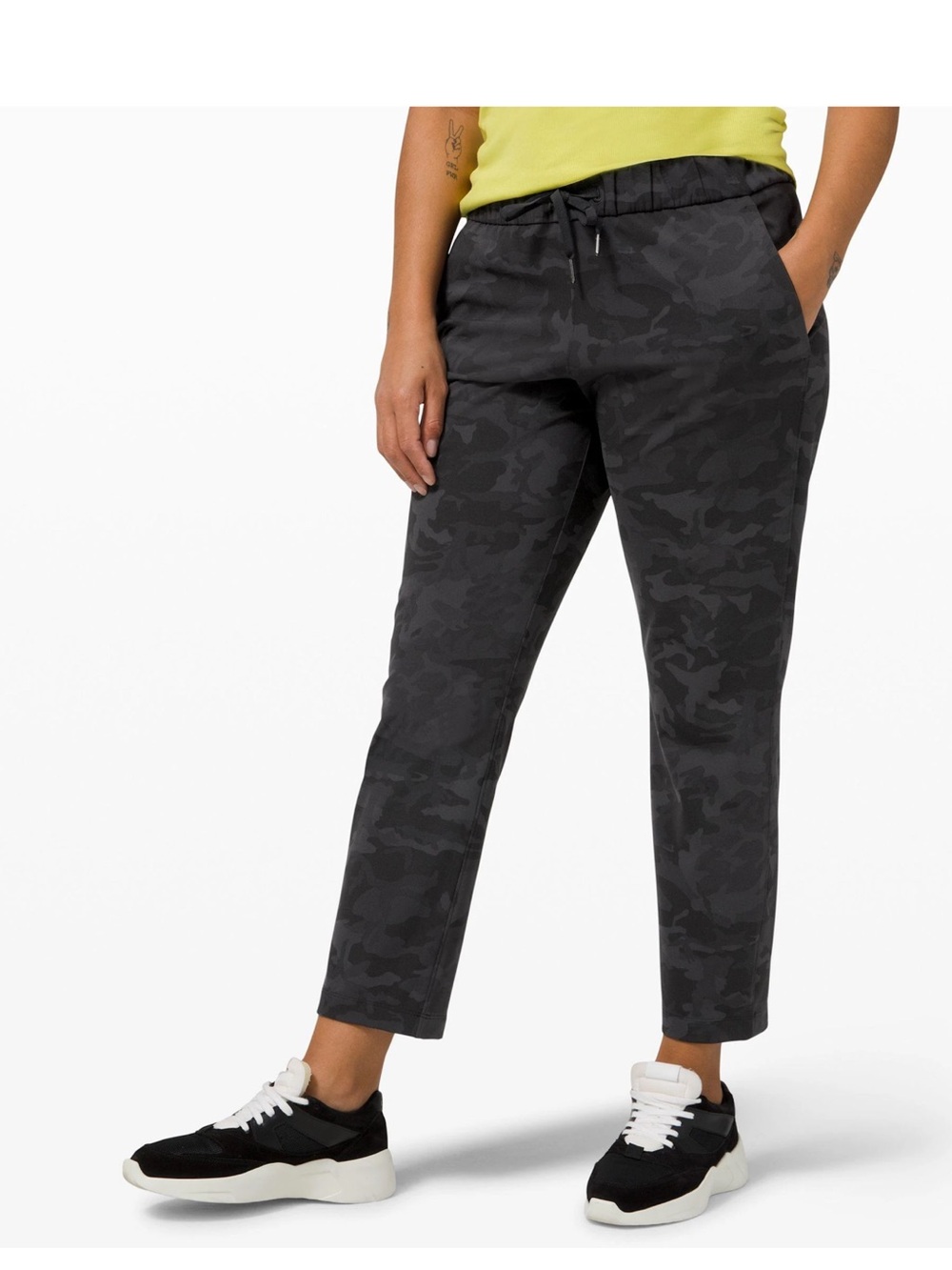 Lululemon Straight-Leg Drawstring Pants in Charcoal Camo